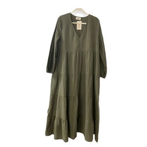 Universal Thread Long Sleeve Olive Green Maxi Dress